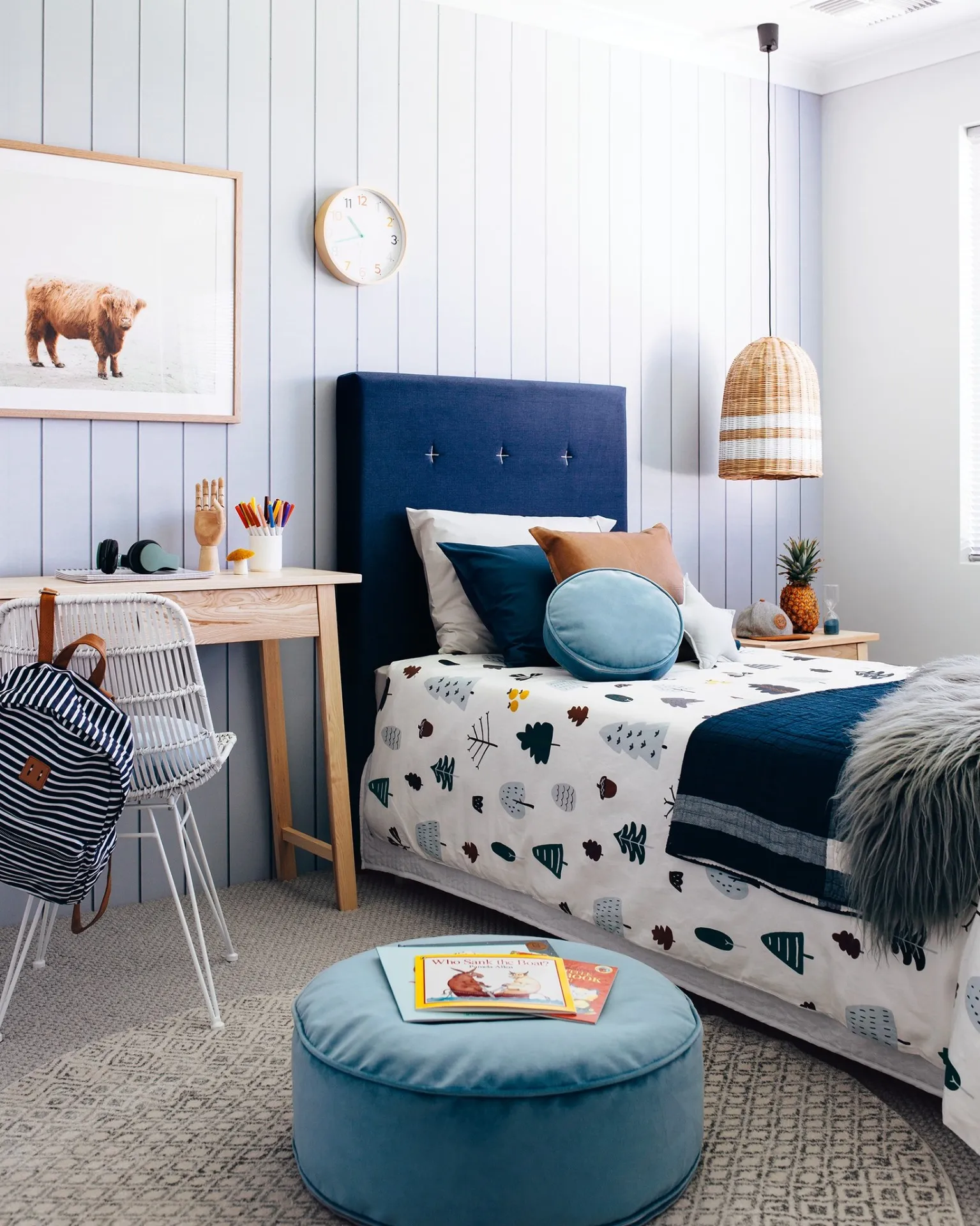 Room featuring Kids Bedroom Blue peel and stick wallpaper