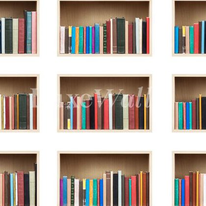 Modern Bookshelf Wallpaper Luxe Walls Removable Wallpapers