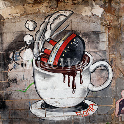 Pop Art Going Under Graffiti Wallpaper | Luxe Walls - Removable Wallpapers