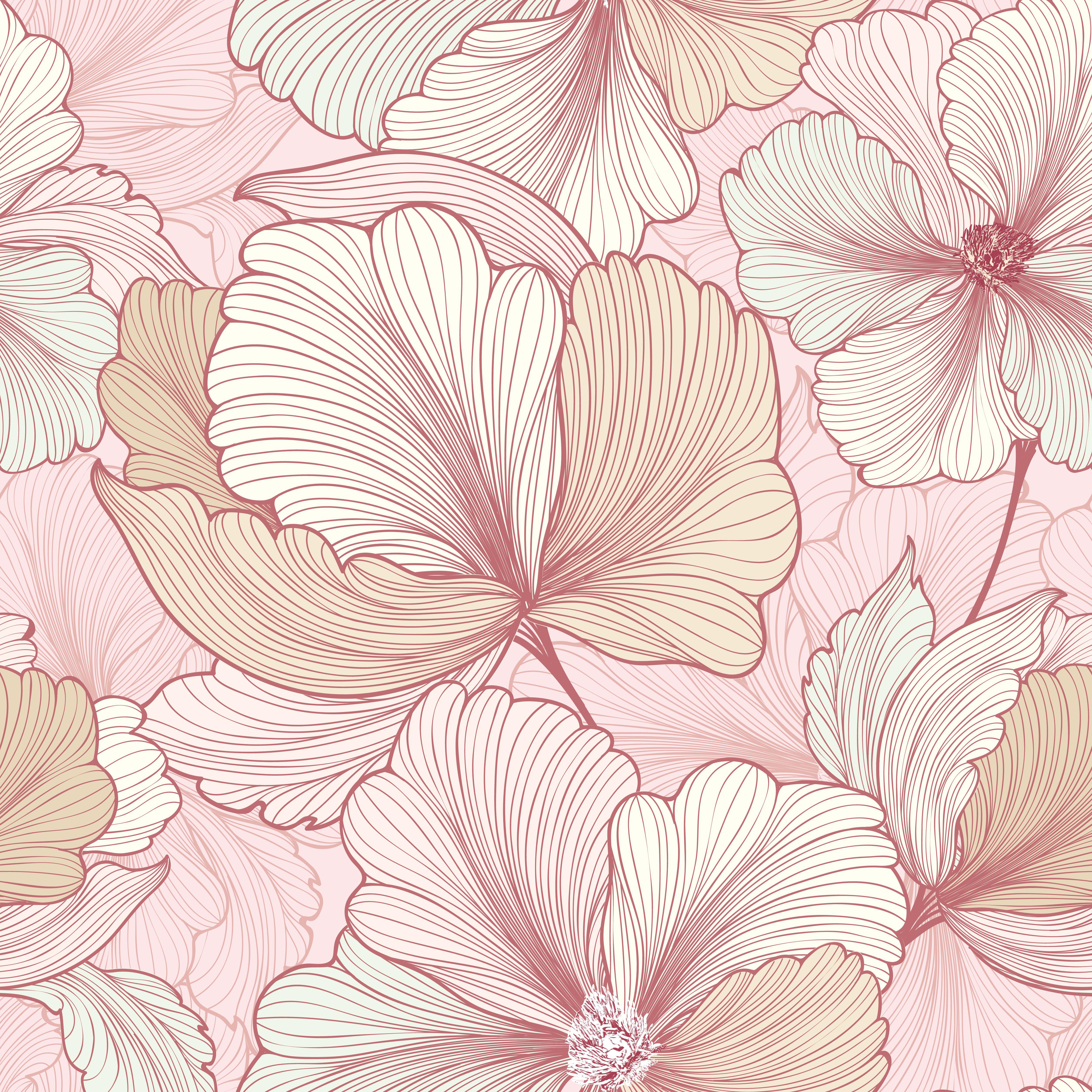 Pink Floral Print Wallpaper Luxe Walls Removable Wallpapers