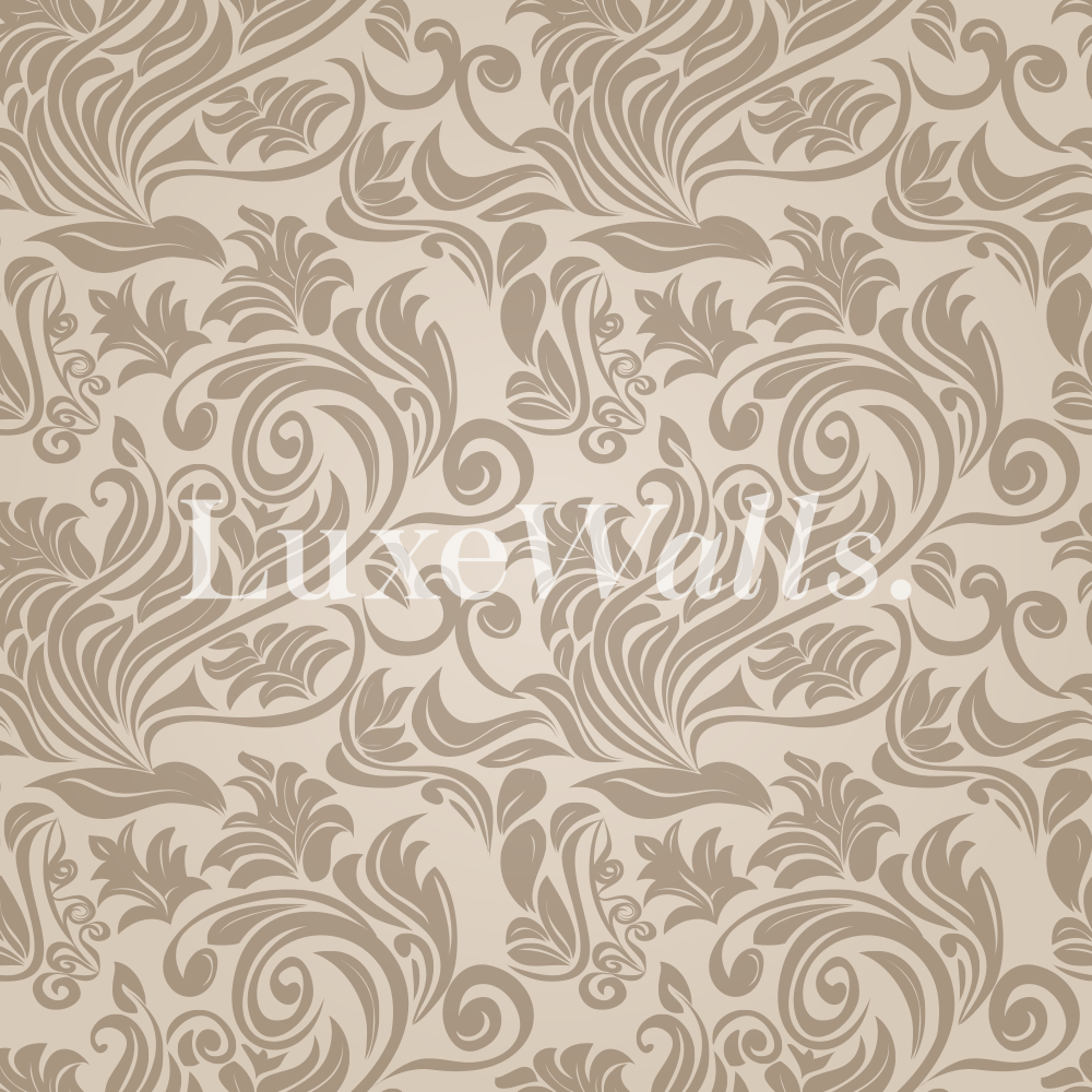 Vintage Beige Floral Pattern Wallpaper | Luxe Walls - Removable Wallpapers